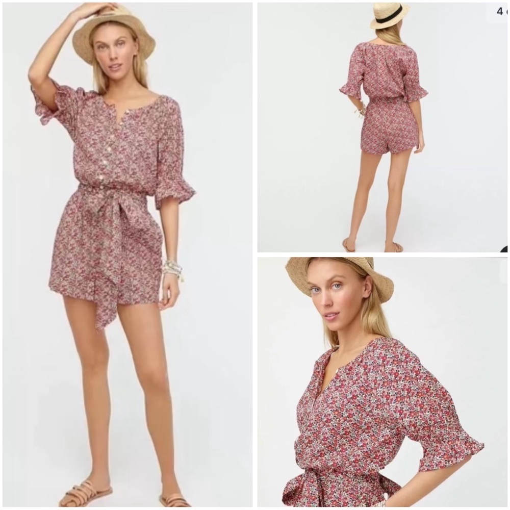 NWT New with Tags Belted romper in Liberty Betsy Ann Floral Size S